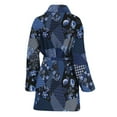 thumbnail image 2 of Blue Flower Patchwork Pattern Women Bathrobe One Size Univeral Fits, Floral Fashion Lightweight Plush Fleece Long Robe For Women, 2 of 3