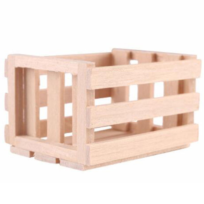 1:12 Dollhouse Miniature Wooden Storage Basket Container Model AccessoriJB 