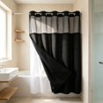 thumbnail image 5 of Waffle Weave Double Layer Shower Curtain, Waterproof Polyester Fabric Bathroom Curtain with Detachable Liner & Metal Grommets, No Hook Installation, Quick-Dry, Machine Washable, 72 x 36 Inches, 5 of 6