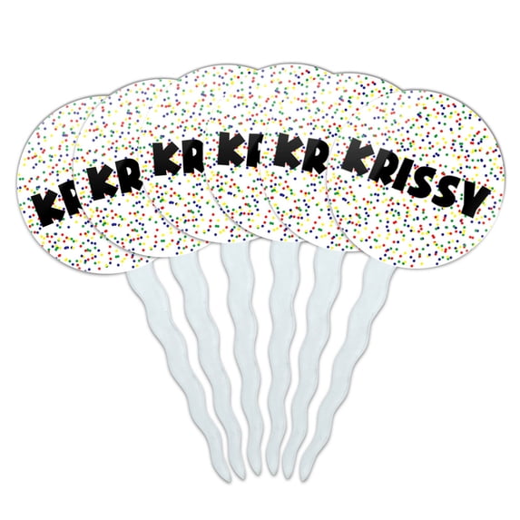 Krissy Cupcake Picks Toppers - Set of 6 - Mutlicolored Speckles