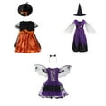 thumbnail image 6 of Halloween Witch Costume for Girls Toddler Witch Dress up with Hat Accessories for Kids Cosplay Party 3-13T, 6 of 6