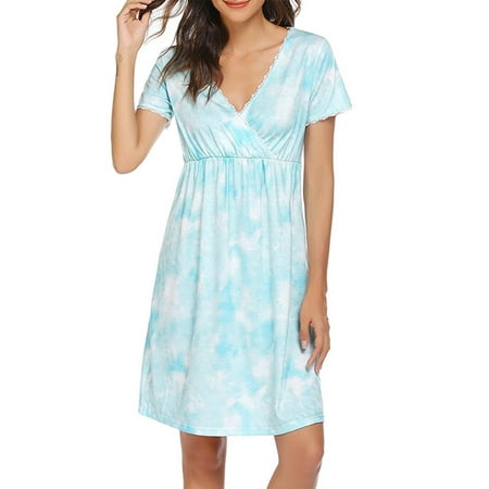 

Cindysus Womens Casual Tunic Pregnancy Clothes Ladies Baggy Dress Wrap Breast-feeding Open Front Loose Fit Maternity Dress