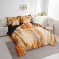 thumbnail image 3 of Manfei Oil Painting Ombre Bedding Comforter Set 7-Piece, Aesthetic Orange Brown King Bedding Sets, Watercolor Art Bed Sheets, Microfiber Bedroom Decor, 3 of 8