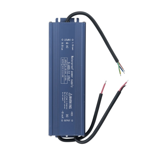 Tignapoo Outdoor IP67 Waterproof LED Power Supply 12V 400W with Short Circuit, Overload, and Overvoltage Protection for Lighting and Signage