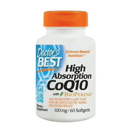Doctor's Best High Absorption CoQ10 with BioPerine, Gluten Free, Naturally Fermented, Heart Health and Energy Production, 100 mg, 60 (Best Source Of Coq10)