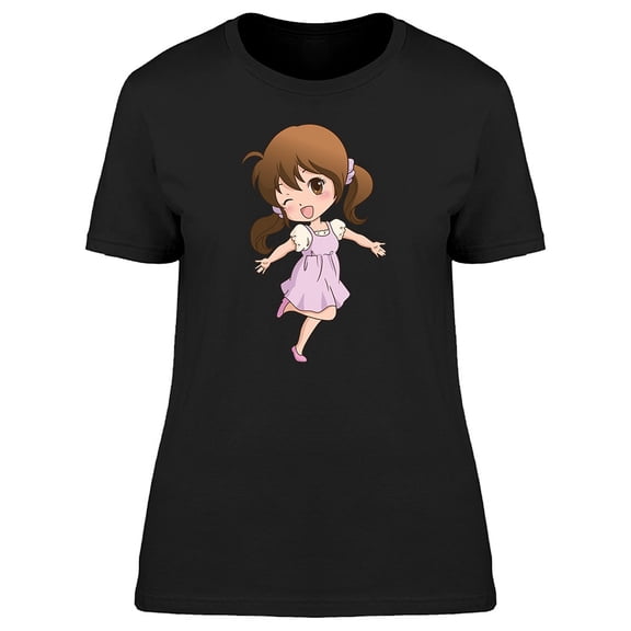 Adorable Kawaii Girl Cartoon Tee Women's -Image by Shutterstock