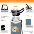 thumbnail image 4 of Sports Water Bottle 1000ML Tritan Food Grade Clear Water Bottle Fitness Outdoor Sports Bike Cute Dog Face, 4 of 7