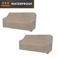 thumbnail image 2 of Modern Leisure Garrison Patio Loveseat Cover, Waterproof, Large, 76"L x 38"W x 38.25"H, 2-Pack, Sandstone, 2 of 13