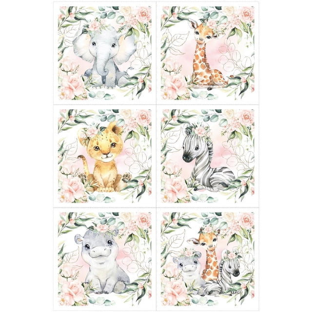 Juego de paneles de tela UNIQUE Safari (6 paneles de 30 x 30 cm cada uno)
