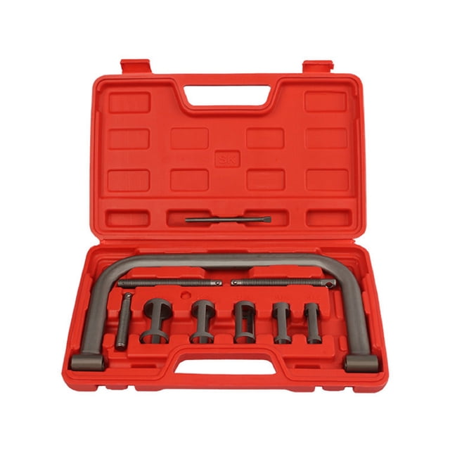 GoolRC 10 PCS Valve Spring Compressor C Clamp Kit Free Disassemble Valve Spring Assembly Removal Tool with Collet Pusher Adapters, Extension Rods, Lever for Car Motorbike Engine 10 PCS