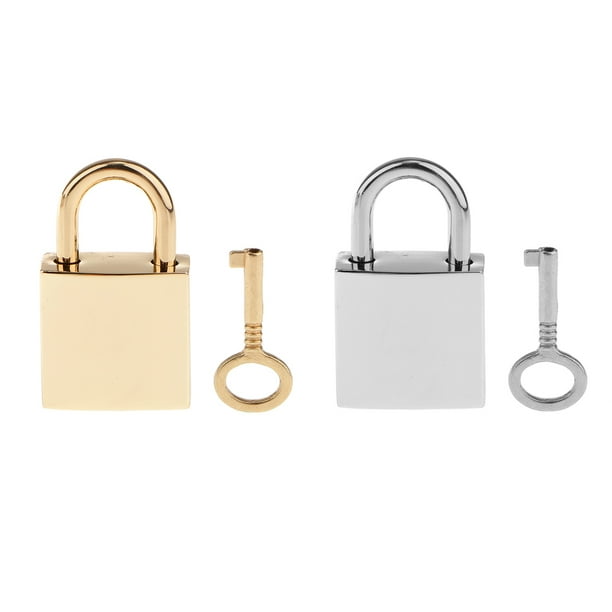 Lot of 3 Small Metal Mini Square Padlocks Tiny Box Key Locks 26mm