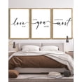 thumbnail image 4 of SHENIFY Large 24x36in3pcs Natural Framed Love You More I Love You Most Minimalist Bedroom Wall Art Valentines Wedding Couple Gift Hanging Decoration, 4 of 5