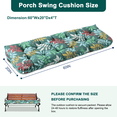 thumbnail image 6 of PUKNLY Porch Swing Cushion 60*20*4 in, 2-3 Seater Waterproof & Fade-Resistant Bench Seat Cushion Replacement with Strips, Outdoor Swing Pads for Camping, Beach, Garden, Patio, Balcony, Green Flower, 6 of 7