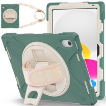 XYX Case for iPad 11th 11 inch 2025/iPad 10th 10.9 inch 2022 with 360 Degree Rotating, Hand Strap, Shoulder Strap, Emerald Green
