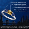 thumbnail image 2 of Gem Stone King 10K Two Tone Gold Yellow Citrine and Blue Created Sapphire Engagement Ring for Women | 1.65 Cttw | Round 5MM | Gemstone November Birthstone | Size 9, 2 of 6