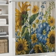 thumbnail image 6 of Orinice Sunflowers Bluebells Vase Bathroom Decor Set with Hooks, Colorful Luxurious Polyester Fabric Shower Curtain Set for Chic Modern Bathroom Decor, 100% Polyester Fiber, Multi Size 36x72, 6 of 7