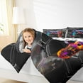 thumbnail image 4 of Manfei Modern Gamepad Queen Comforter Set,Teens Video Game Bedding Sets,Gray Honeycomb Bedding Comforter Set For Boys Kids,Ultra Soft Home Decor Reversible,3 Pieces, 4 of 8