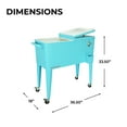 thumbnail image 4 of Permasteel 80-Qt Classic Outdoor Steel Patio Cooler on Wheels, Beverage Rolling Cart, Turquoise, 4 of 11