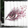 thumbnail image 4 of Ambesonne Butterfly Shower Curtain, Woman Eyelashes, 69"Wx70"L, Pale Pink Purple, 4 of 5