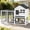 Black and White（51.6"L x 25.2"W x 36.2"H）, variant on AivituvinIndoor Outdoor Rabbit Hutch, Large Bunny Cage Small Animal Houses & Habitats, Guinea Pig Cage with Removable Tray-Waterproof Roof (Grey)
