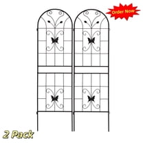 Tcbosik 2 Pack Garden Trellis for Climbing Plants, 71 x 19.7 in Rustproof Metal Flower Trellis, Outdoor Climbing Rose Trellis Cucumbers Support, Black