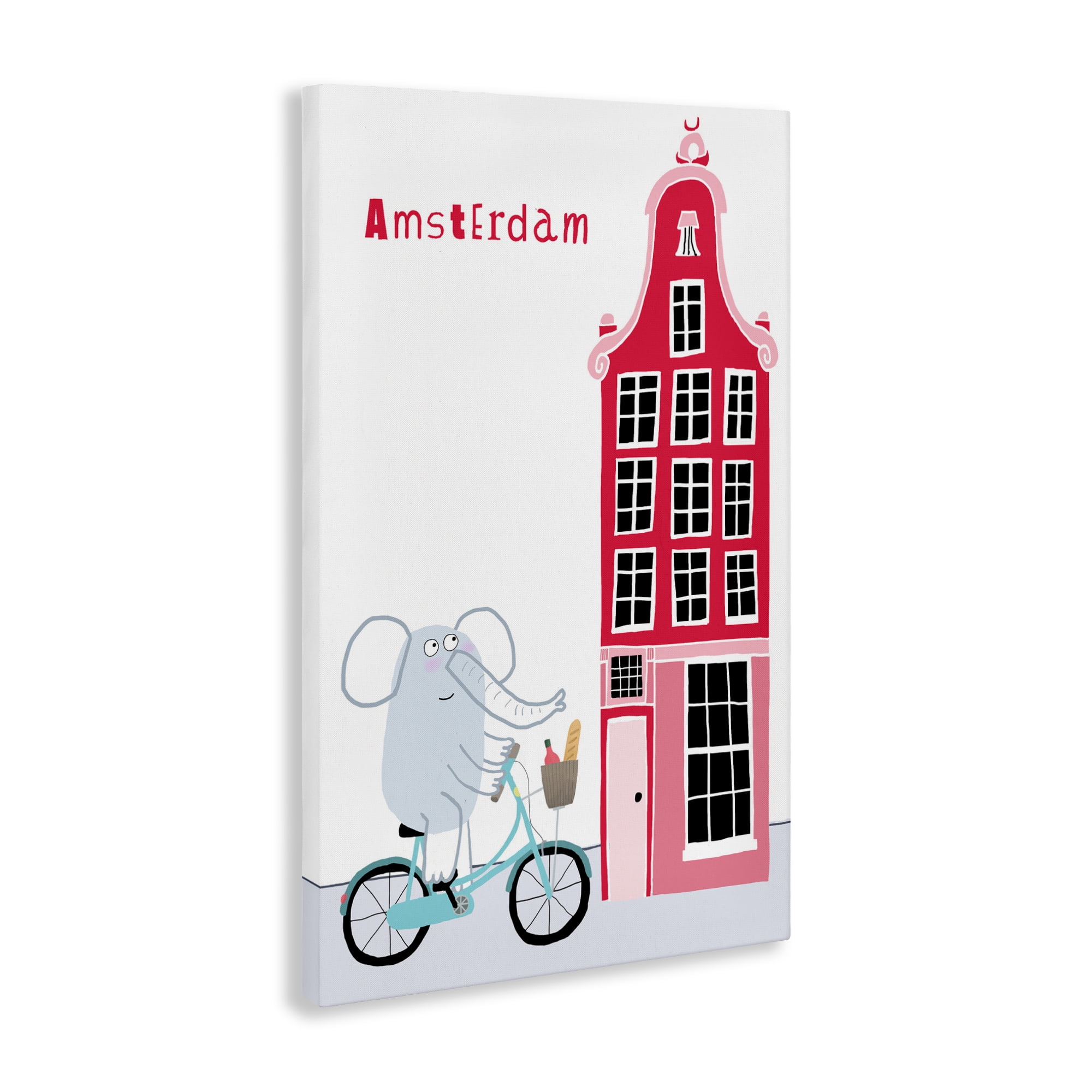 Elephant & Amsterdam Building Canvas Wall Art, design by Carla Daly