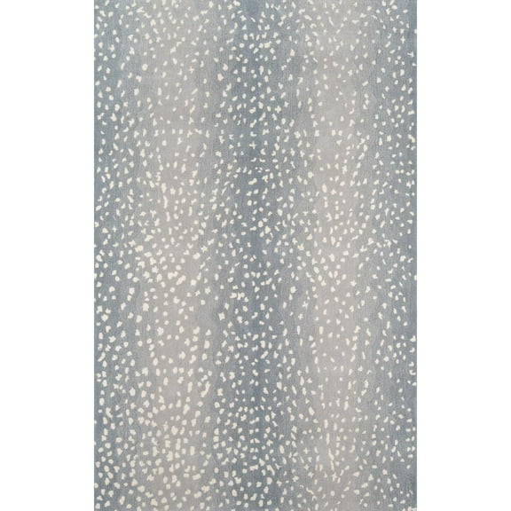 Erin Gates by Momeni Woodland Antelope Blue Hand Tufted Wool Area Rug 5' X 8'