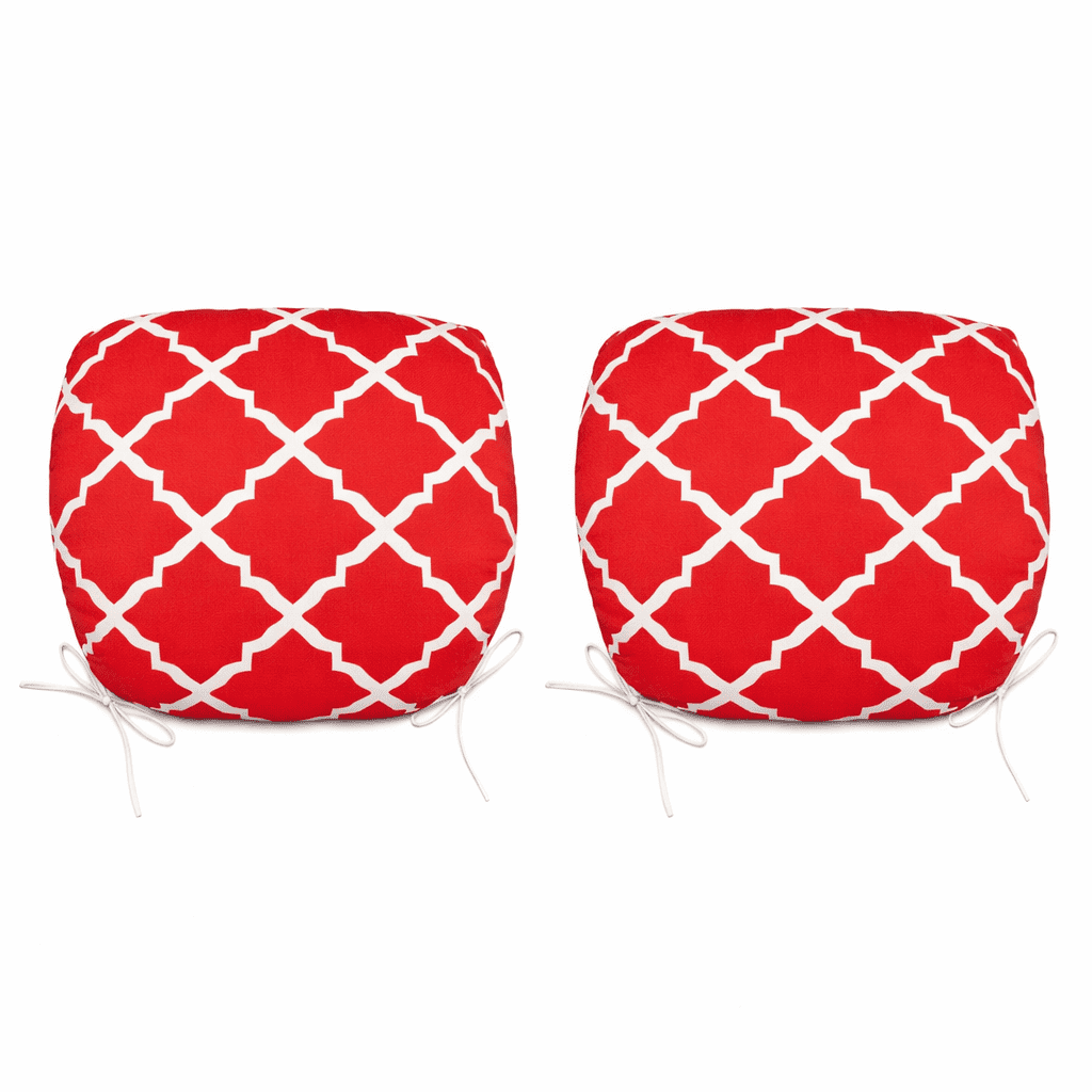 Leumius 4-Pack Outdoor Patio Dining Chair Cushion,All-Weather Water-Repellent U-Shape Thick Foam Seat Cushions with Ties for Garden,Patio & Dining Chairs,17"x16"x2",Red
