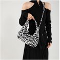 thumbnail image 5 of Women's Leopard Beaded Crescent Shoulder Bag Cheetah Pattern Hobo Handbags Clutch Handbags Chain Handbags and Wallets, 5 of 6