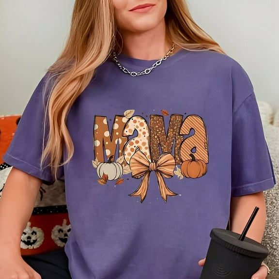 Mama Pumpkin T-Shirt – Fall Halloween Graphic Tee for Moms