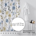 thumbnail image 4 of Blue and Yellow Floral Shower Curtain for Bathroom,Grey Leaves Shower Curtains Set with 12 Hooks,Watercolor Art Waterproof Fabric Bath Curtain,72x72in, 4 of 6
