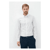 Michael Kors Men Slim-Fit Long-Sleeve Patterned Woven Shirt, White/Deep Wine, M