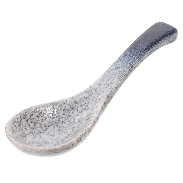 Cucharas de sopa asiáticas de cerámica, elegantes cucharas de sopa de porcelana de estilo japonés, cuchara de cena de porcelana retro para fideos de arroz ramen y cereales de arroz