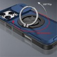 thumbnail image 3 of Case for iPhone 15 Pro with Rotating Metal Stand, MagSafe Magnetic Wireless Charging,Sliding camera casing,Shockproof Dropproof Tough Rugged Protective Case Cover,Blue,For iPhone 15 Pro, 3 of 7