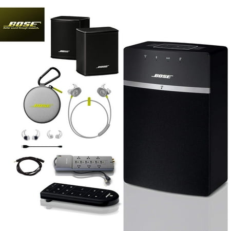 Bose SoundTouch 10 Wireless Music System (Black), SoundSports Citron Wireless Headphones, Wireless Surround Speakers Studio Setup (Reed)