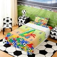 thumbnail image 3 of Erosebridal Letter A Orange Gradient Soccer Ball Print Twin Sheet Sets, Sports Monogram Bedding for Kids Boys and Girls, 1 Flat Sheet, 1 Fitted Sheet and 1 Pillowcase, 3 of 6