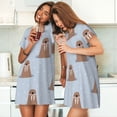thumbnail image 4 of Vsdgher Motif Morse Espiègle Chemise de Nuit à Manches Courtes Col Rond Mignonne Robe de Nuit Confortable, 4 of 6