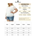 thumbnail image 7 of Agnes Orinda Women's Plus Size Pin Dots Short Sleeve V Neck Casual Plain Top 2X White, 7 of 7