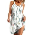 thumbnail image 2 of Ovzne Robes d'Été pour Femmes Robe pour Femme Robe de Printemps et d'Été Vacances Bouton Col en V Robe Imprimée en Liquidation, 2 of 7