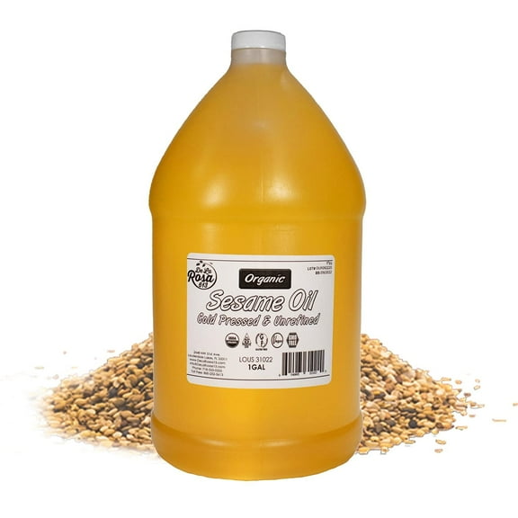 De La Rosa 613 Organic Sesame Oil, Cold Pressed & Unrefined, Kosher, 1 Gallon