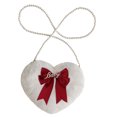 thumbnail image 1 of Bolso cruzado con forma de corazón, cadena de perlas de felpa, monedero para teléfono móvil, bolso de hombro borroso para mujeres, damas y niñas MFZFUKR BST2001372-3, 1 of 5