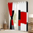 thumbnail image 3 of Homewish Abstract Square Black Out Curtains for Female Men,Geometric Plaid Curtains Pack of 2 (42x63 Each),Retro Vintage Minimalist Bedroom Curtains,Luxury Bedroom Decor, 3 of 6