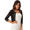 thumbnail image 1 of Dde San Patricio Cárdigan Elegante De Bolero De ManLarTop De Encaje Floral Transparente PaMujer Negro XXL, 1 of 6