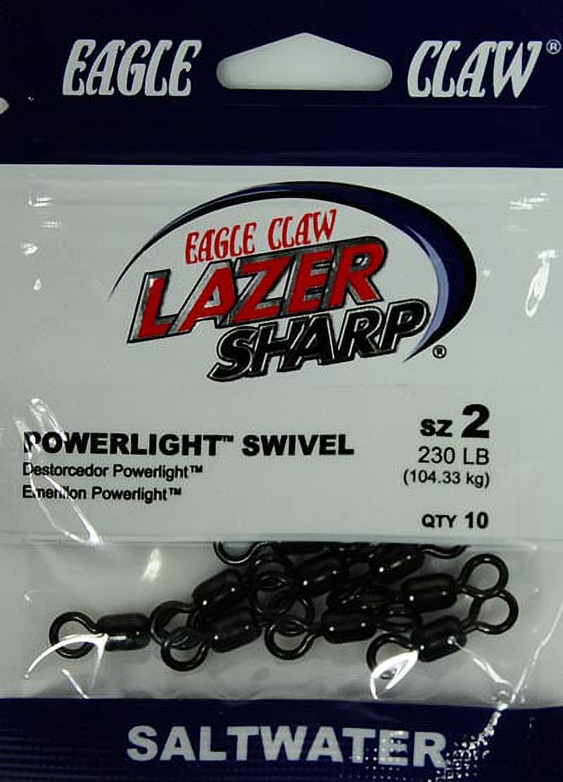(2 pack) Lazer Sharp 230 lb. Powerlight Swivel, Size 2, 10 Pack