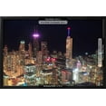 thumbnail image 3 of Chicago Downtown Aerial View at Night with Skyscrapers and City Skyline at Michigan Lakefront, Framed Art Print Wall Art by Songquan Deng Sold by Art.Com, 3 of 6