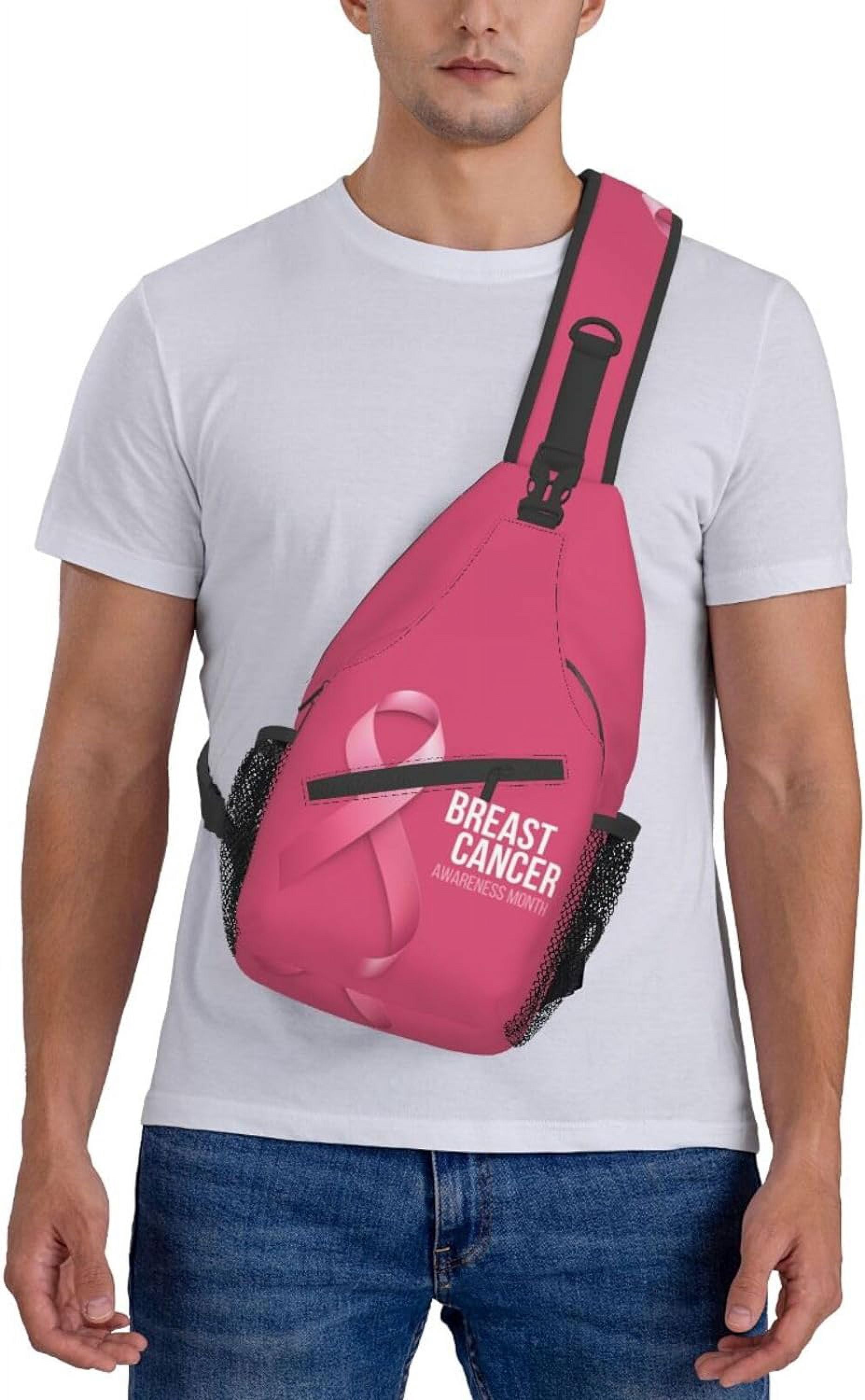 Breast Cancer Awareness Month Sling Bag Crossbody Hiking Travel Chest Bags Backpack Shoulder Daypack for Women Men
