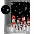 thumbnail image 3 of Black Christmas Snowman Shower Curtains for Bathroom Waterproof Fabric Bath Curtains Decor Bath Tub Curtain Snowflake Winter Decorative Shower Curtain Sets with 12 Hooks, 72x72 Inch, 3 of 6
