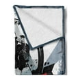 thumbnail image 2 of Soccer Soft Flannel Fleece Throw Blanket, Football is My Life Words in Vintage Grungy Graphic Design Goal Sports Team, Cozy Plush for Indoor and Outdoor Use, 70" x 90", Blue Black Red, by Ambesonne, 2 of 5
