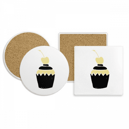 

Love Cake Cheery Quote Style Coaster Cup Mug Holder Absorbent Stone Cork Base Set