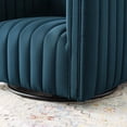thumbnail image 2 of Tufted Armchair Accent Chair, Fabric, Navy Blue, Modern Contemporary Urban Design, Living Lounge Room Hotel Lobby Hospitality, 2 of 10